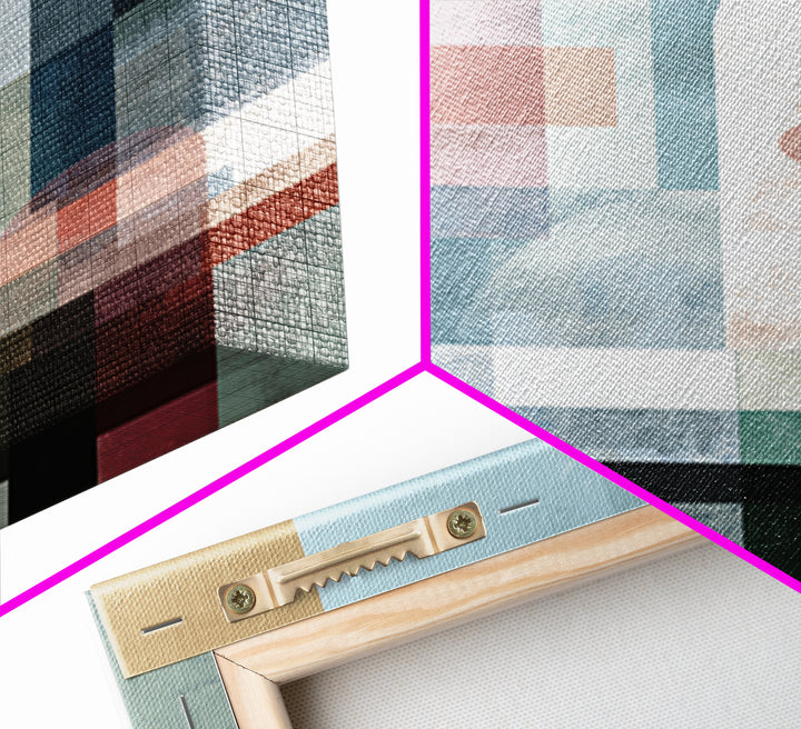 Pastel Geometric Arches Wall Art, Modern Abstract Art Print, Scandinavian Modern Decor, Soft Blue Pink Canvas Print, Home Decor