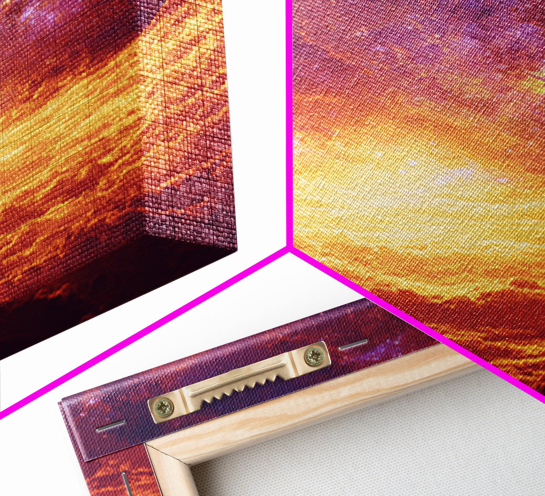 Fiery Celestial Cloudscape Canvas Print, Spiritual Wall Art, Galaxy Sky Poster, Orange Purple Modern Home Decor Gift, Bedroom Art