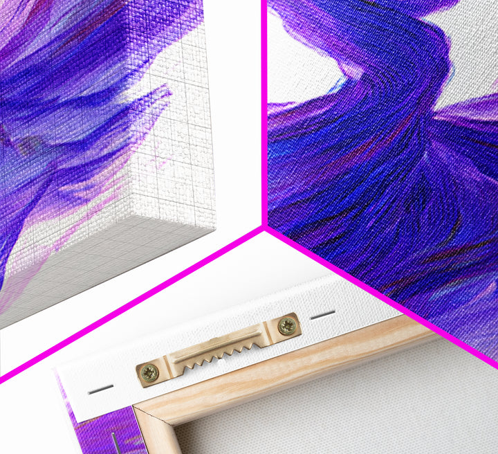 Purple Flowing Dancer Canvas Print, Modern Abstract Art, Feminine Movement Poster, Colorful Wall Decor, Bedroom Art Prints