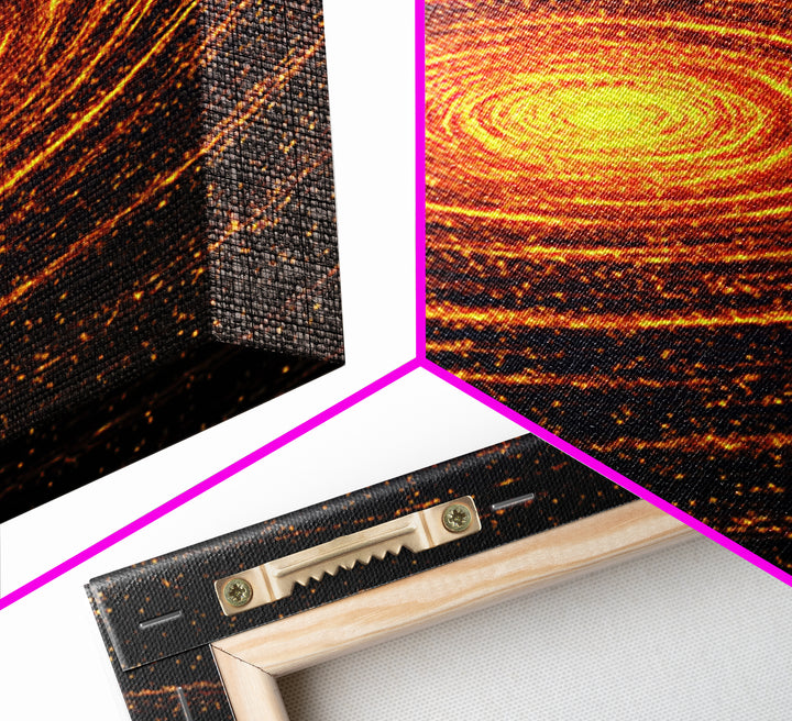Glowing Orange Cosmic Spiral Wall Art, Abstract Galaxy Vortex, Space Abstract Art, Modern Retro Poster, Living Room Decor