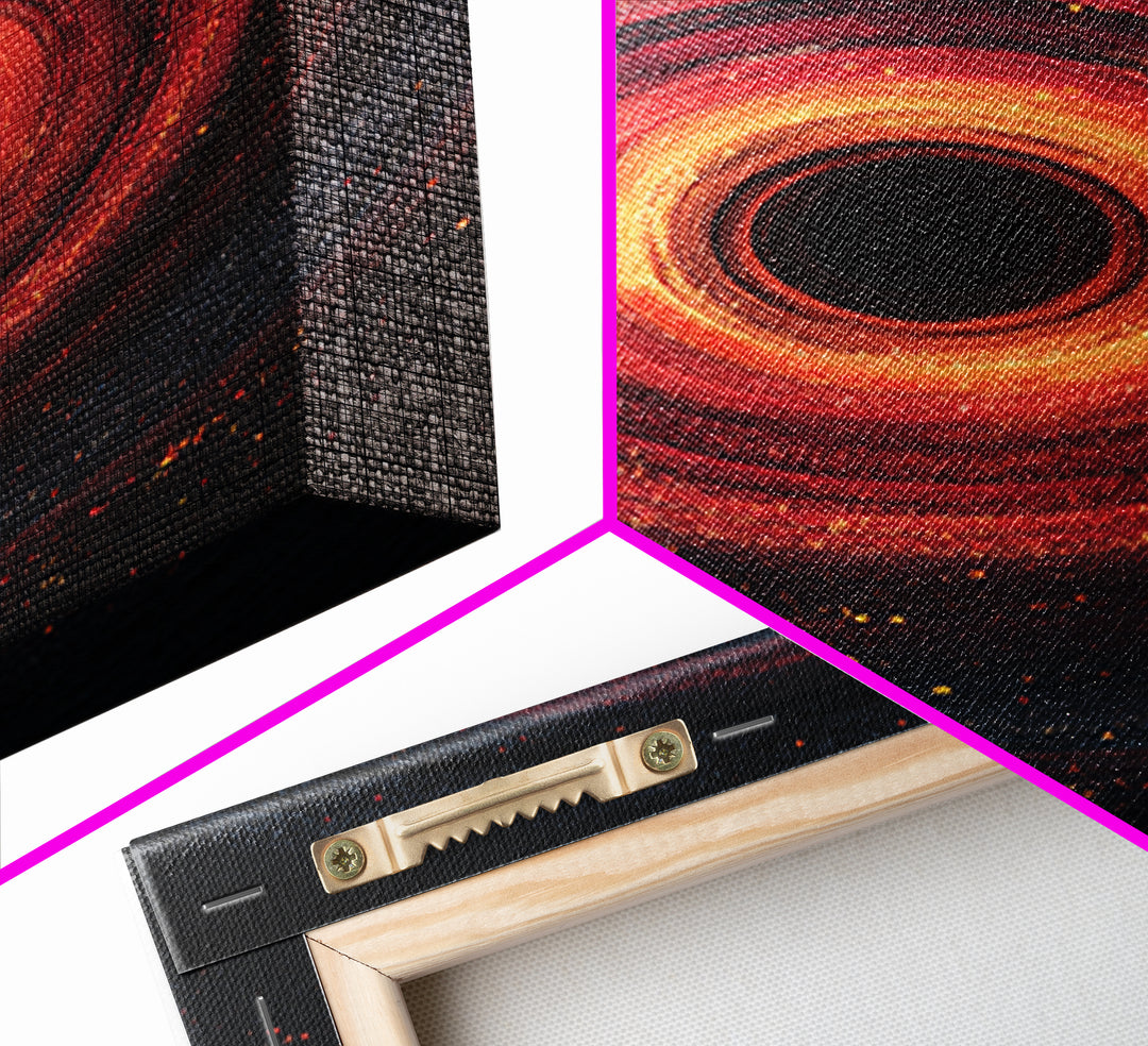 Fiery Black Hole Vortex Wall Art, Red Orange Cosmic Abstract, Space Poster, Modern Art Print, Statement Wall Decor, Home Office Art