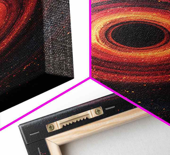 Fiery Black Hole Vortex Wall Art, Red Orange Cosmic Abstract, Space Poster, Modern Art Print, Statement Wall Decor, Home Office Art