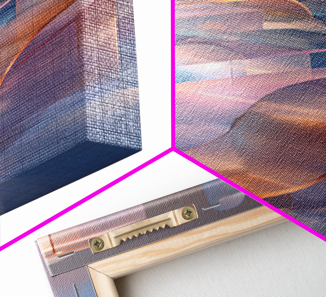 Pastel Glass City Blocks, Canvas Print, Modern Abstract Art, Architectural Wall Decor, Soft Blue Pink Home Office Artwork