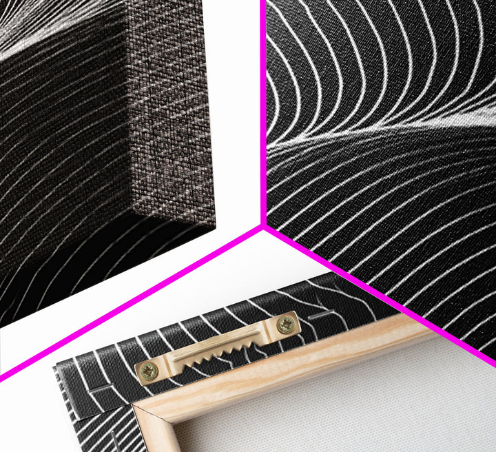 Black White Flowing Line Abstract Wall Art, Modern Op Art Print, Minimalist Wall Decor, Geometric Art For Bedroom, Home Office Decor