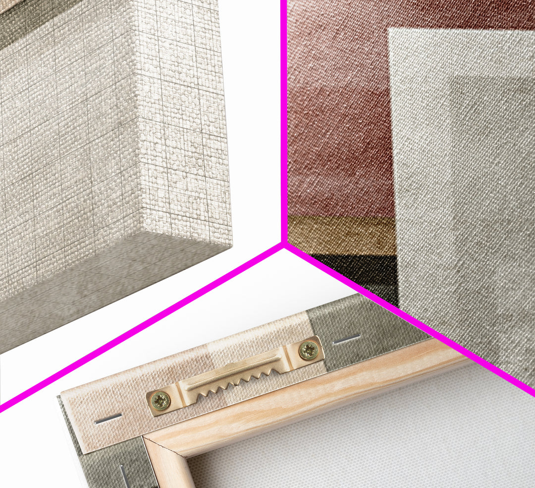 Muted Neutral Rectangles Wall Art, Modern Abstract Canvas Print, Midcentury Home Decor, Sage Green Terracotta Office Art