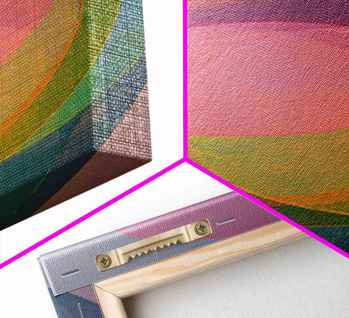 Colorful Transparent Circle Layers, Wall Art, Modern Abstract Art Print, Rainbow Geometric Decor, Bold Midcentury Poster