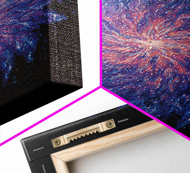 Purple Blue Spiral Nebula Canvas Print, Space Abstract Art, Modern Wall Art, Cosmic Retro Poster, Vibrant Art Purple, Home Decor
