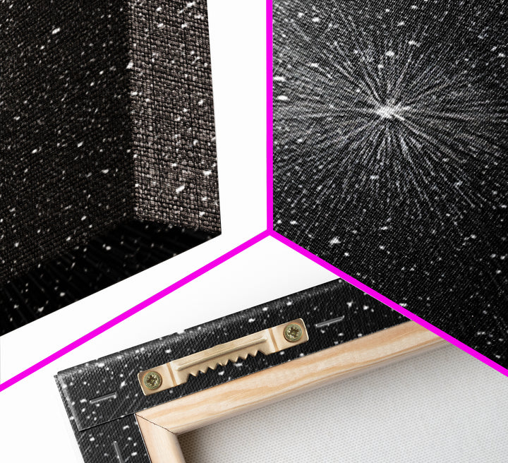 Black White Warp Speed Starfield Wall Art, Space Abstract Art, Modern Art Print, Sci Fi Poster, Minimalist Wall Decor, Office