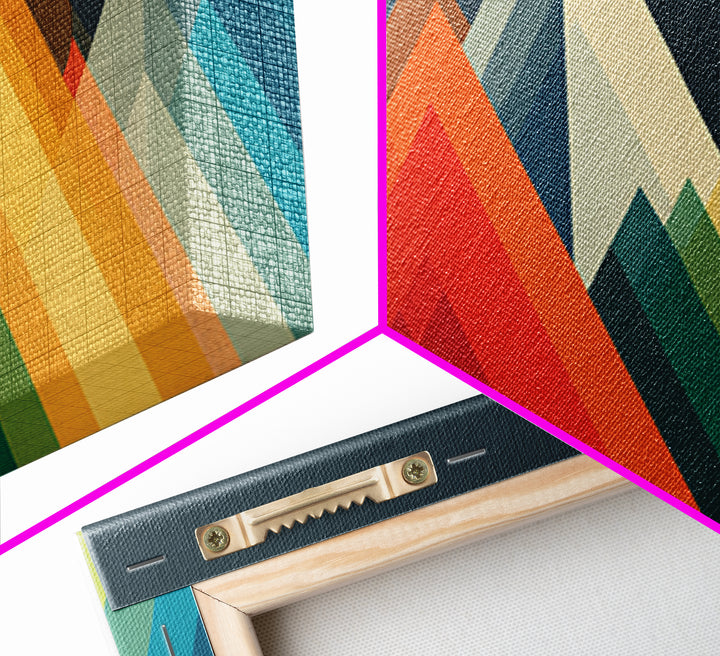Colorful Geometric Mountain Peaks Wall Art, Midcentury Modern Abstract Print, Bold MCM Decor, Scandinavian Poster Gift Idea