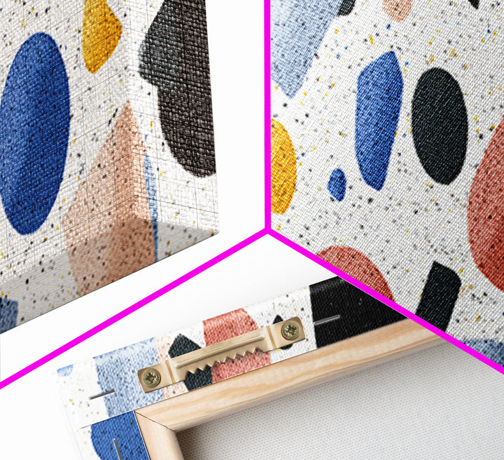 Pastel Memphis Shape Canvas Print, Mid Century Modern Decor, Colorful Abstract Wall Art, Retro Geometric Poster, MCM Art