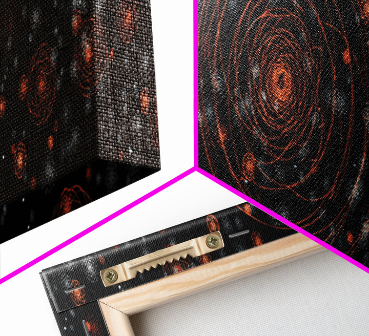 Copper Atomic Spiral Pattern Wall Art, Mid Century Modern Abstract Print, Retro Space Decor, MCM Living Room Poster, Home Decor