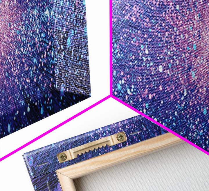 Purple Blue Cosmic Starburst Wall Art, Modern Abstract Art Print, Space Poster, Galaxy Decor, Vibrant Home Office Art Gift