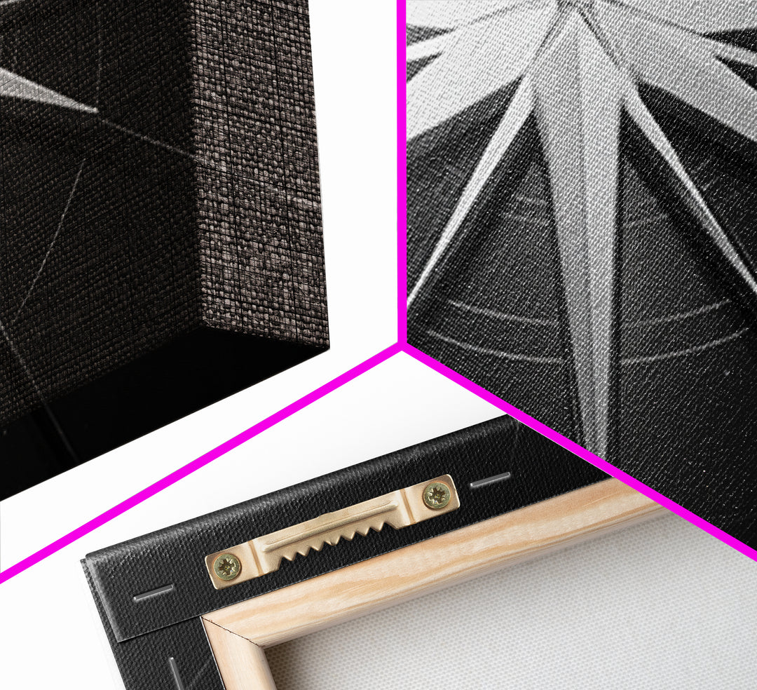 Futuristic White Star Sculpture Canvas Print, Black And White Wall Art, Modern Geometric Decor, Sci Fi Office Poster Gift
