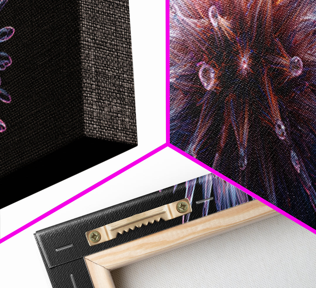 Purple Glass Sea Urchin Starburst Wall Art, Modern Abstract Art Print, Space Abstract Art, Vibrant Retro Decor, Bedroom Art