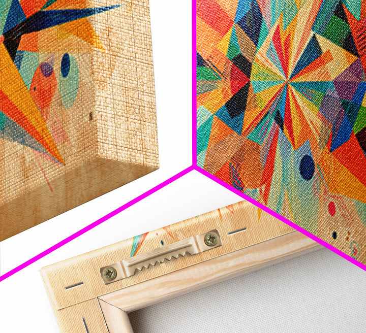 Colorful Geometric Starburst Wall Art, Abstract Midcentury Modern Art Print, Bauhaus Poster, Bold MCM Living Room Wall Decor