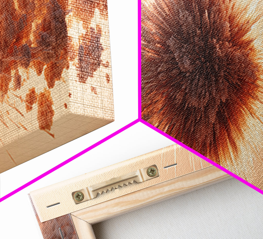 Explosive Peach Cloud Burst Wall Art, Abstract Sunburst Canvas Print, Modern Retro Wall Decor, Statement Living Room Art Print