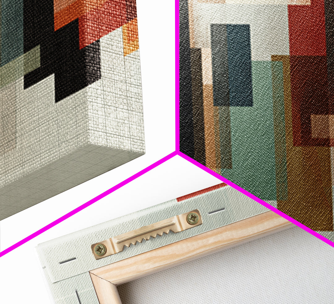 Muted Geometric Blocks Wall Art, Midcentury Modern Abstract Art, Office Wall Decor, Bauhaus Poster, Minimalist Home Decor