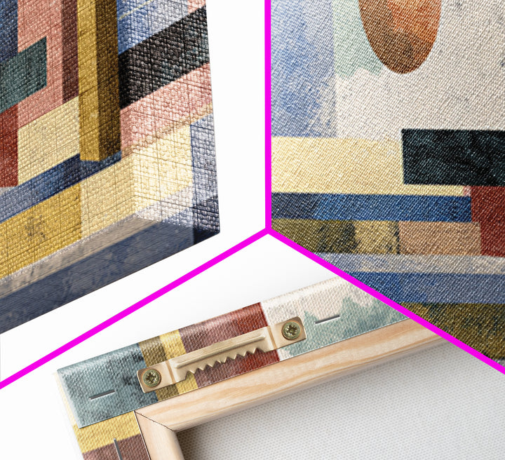 Abstract Sunlit Architecture Canvas Print, Midcentury Modern Art, Coastal Wall Decor, Geometric Poster, Living Room Decor