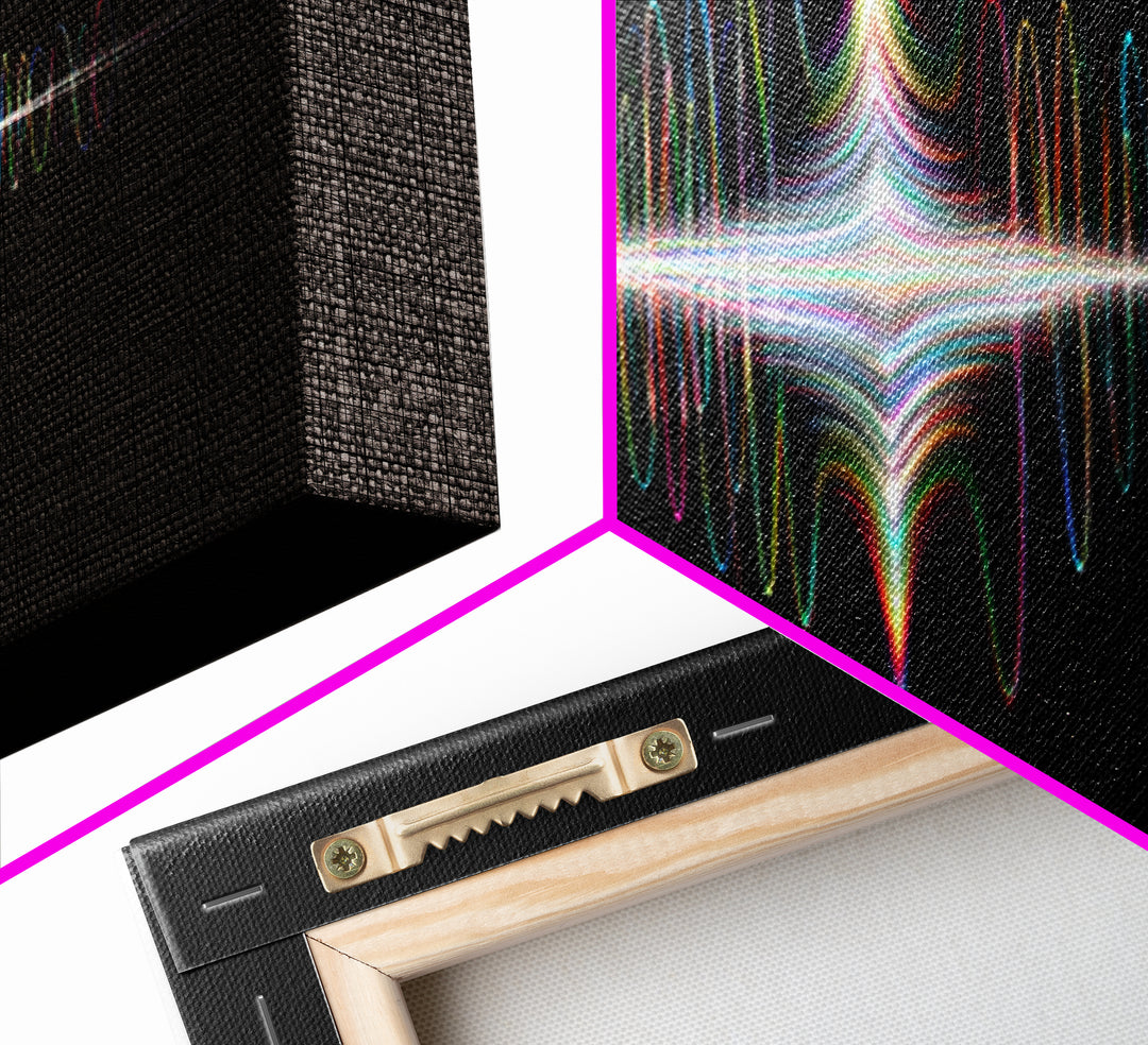 Prismatic Light Waveform Wall Art, Modern Digital Art Print, Abstract Sound Wave Poster, Futuristic Home Office Wall Decor