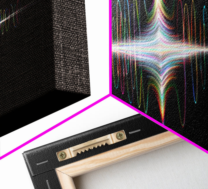 Prismatic Light Waveform Wall Art, Modern Digital Art Print, Abstract Sound Wave Poster, Futuristic Home Office Wall Decor