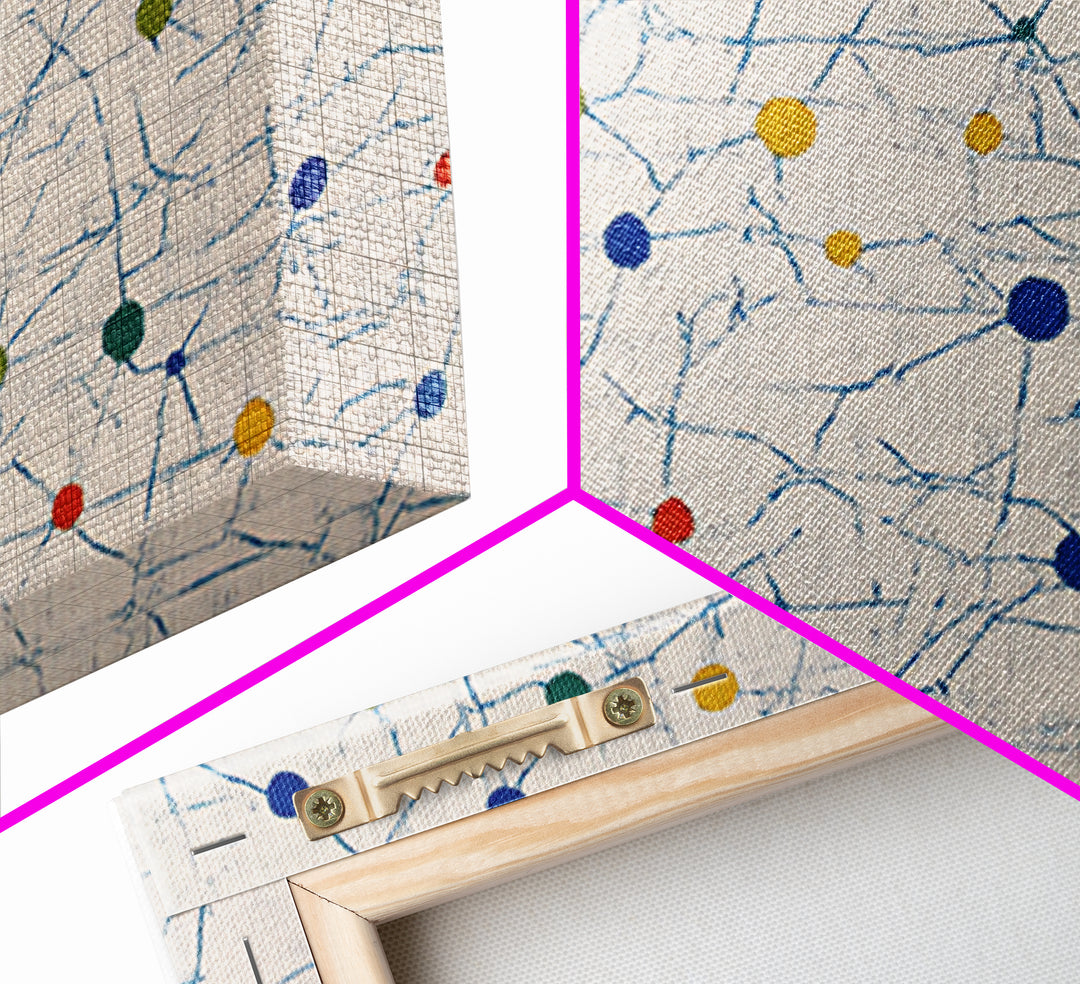 Colorful Atomic Starburst Pattern Canvas Print, Mid Century Modern Wall Art, Geometric Abstract Art, Bauhaus Home Decor, Art Print