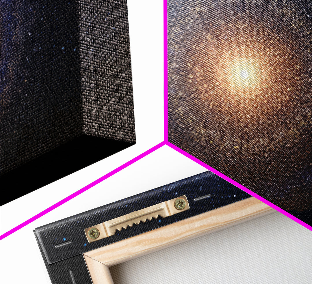 Starry Night Cosmic Mandala Canvas Print, Modern Abstract Wall Art, Galaxy Poster, Blue Space Decor For Bedroom Home Office