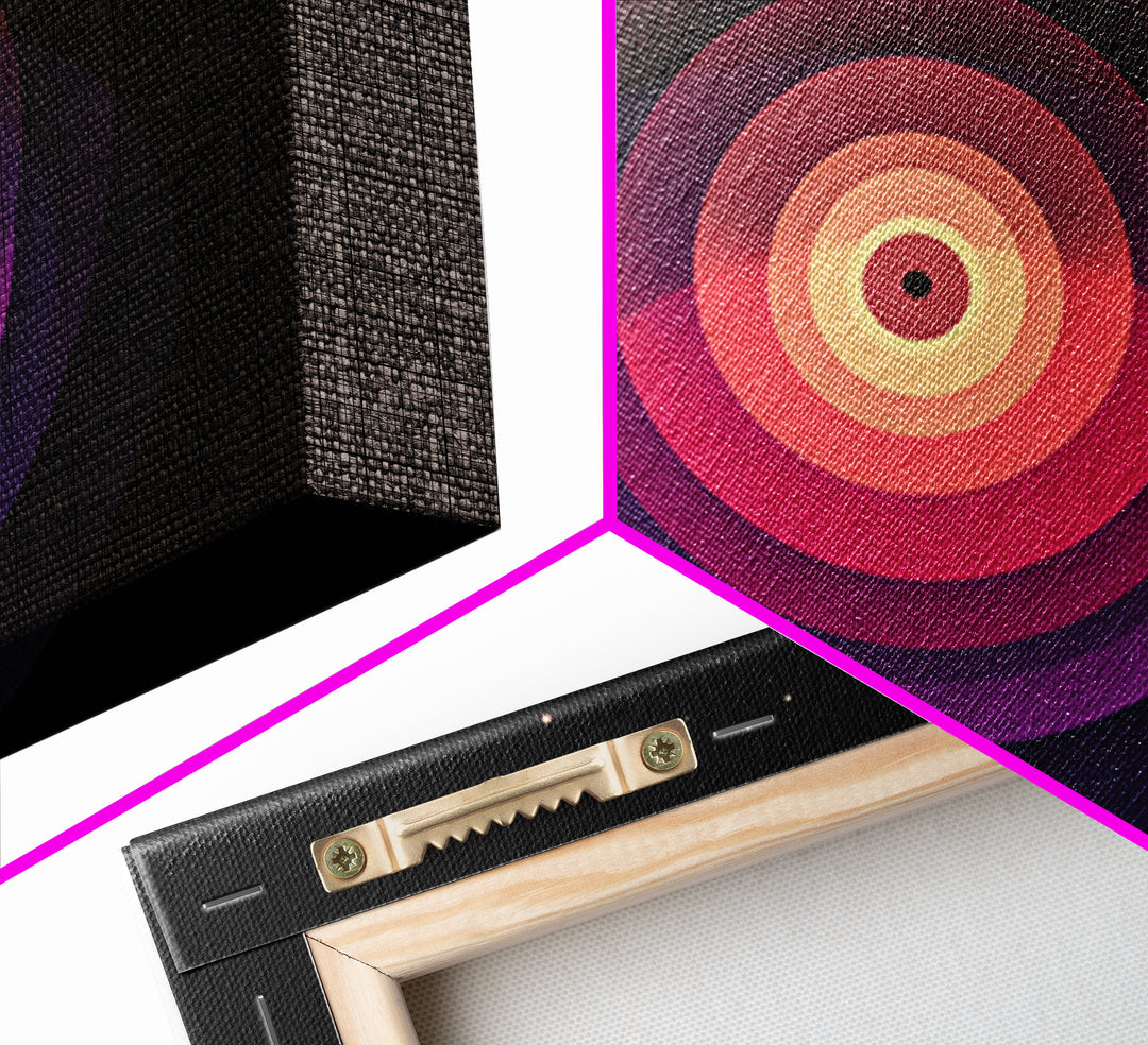 Cosmic Pink Orbital Eye Wall Art, Midcentury Modern Abstract, Space Geometric Poster, Retro Modern Wall Decor Print For Living Room