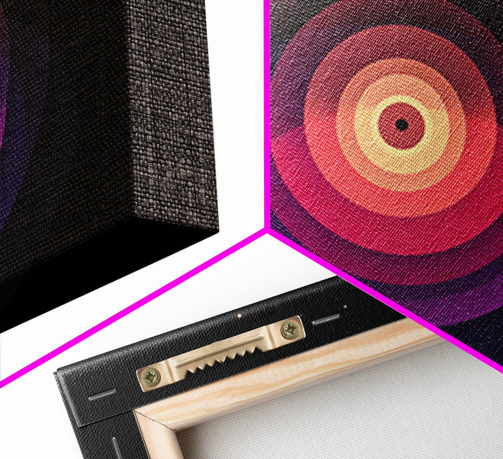 Cosmic Pink Orbital Eye Wall Art, Midcentury Modern Abstract, Space Geometric Poster, Retro Modern Wall Decor Print For Living Room