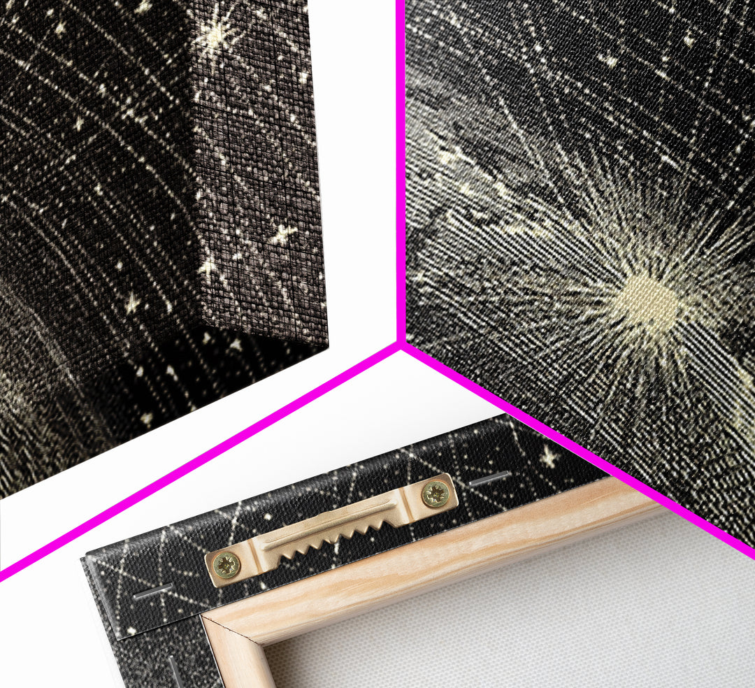 Black And White Earth Sunrise Wall Art, Celestial Space Illustration, Minimalist Art Print, Constellation Poster Decor Gift