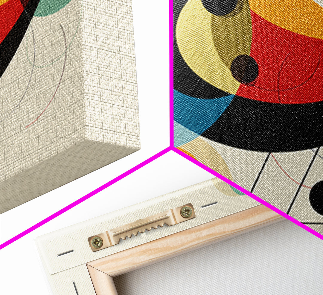 Abstract Midcentury Bird Wall Art, Colorful Circle Shapes Poster, Modern Geometric Art Print, Playful Retro Nursery Home Decor