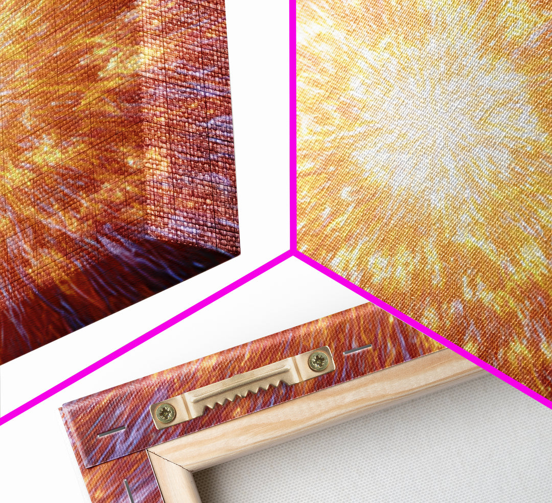Fiery Cosmic Explosion Canvas Print, Bright Abstract Art, Orange Starburst Wall Art, Modern Space Poster, Statement Home Decor