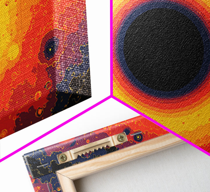 Fiery Black Hole Eclipse Wall Art, Modern Abstract Art Print, Orange Space Poster, Cosmic Galaxy Decor For Living Room Decor