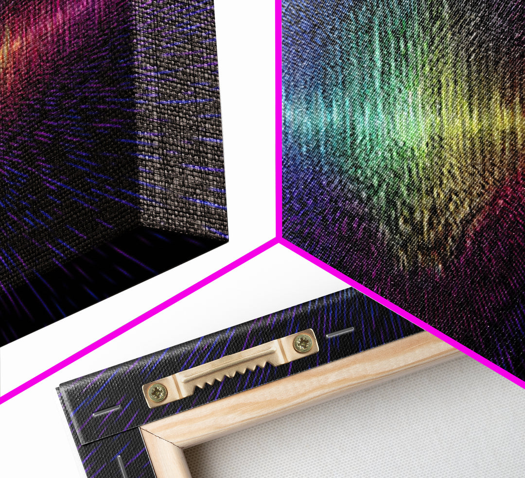 Rainbow Soundwave Abstract Wall Art, Colorful Digital Art Print, Modern Wall Decor, Music Lovers Art, Funky Wall Art, Trendy