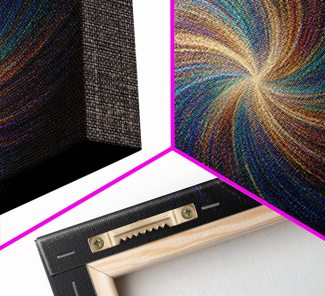 Rainbow Spiral Galaxy Canvas Print, Cosmic Abstract Wall Art, Modern Digital Art, Space Abstract Art, Colorful Home Decor