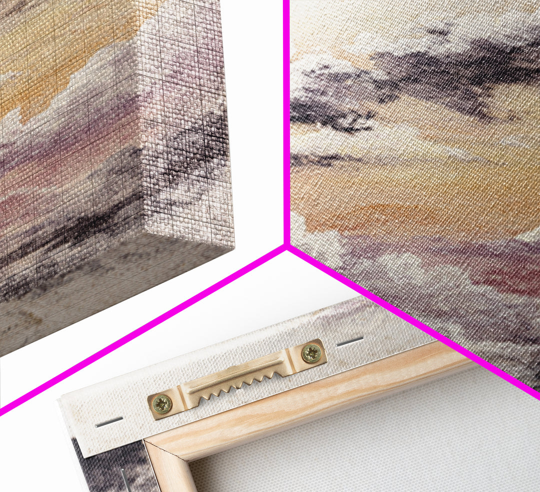 Gentle Cloudscape in Lavender and Cream Canvas Print, Meditation Art, Gallery Wall Art, Living Room Decor, Watercolor Art, MED-1x1-19