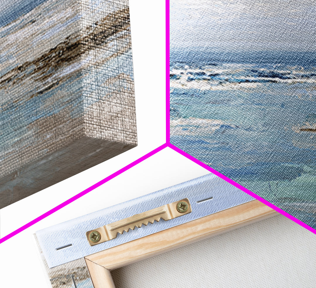 Ocean Horizon with Meditative Stillness Framed Canvas Print, Meditation Art, Luxury Decor, Living Room Decor, Stillness, MED-2x1-14