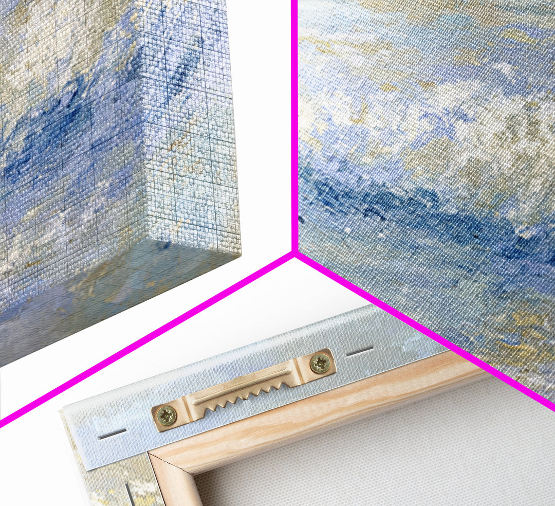 Abstract Breath Waves Framed Canvas Print, Meditation Art, Digital Wall Art, Living Room Decor, Stillness, Gallery Wall Art, MED-2x1-50