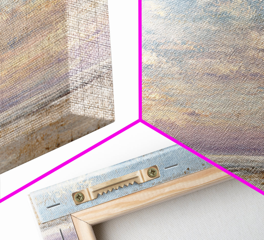 Gentle Cloudscape in Lavender and Cream Framed Canvas Print, Meditation Art, Buddha Wall Art, Living Room Decor, Stillness, MED-2x1-87