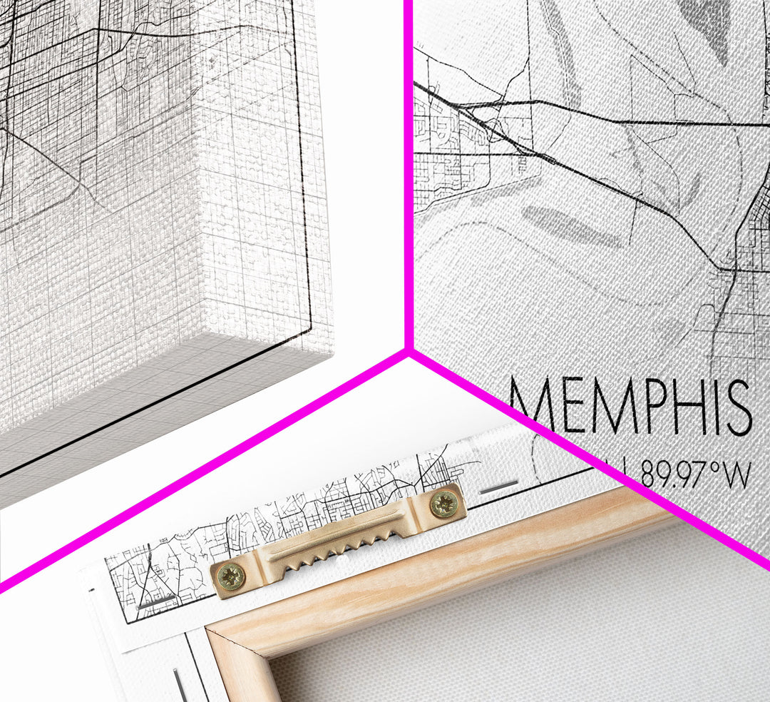 Memphis City Map, Tennessee Map, Map Art, Minimalist Wall Art, Wall Art, Canvas Art, Travel Gifts For Women, Country Home Décor, Music Room
