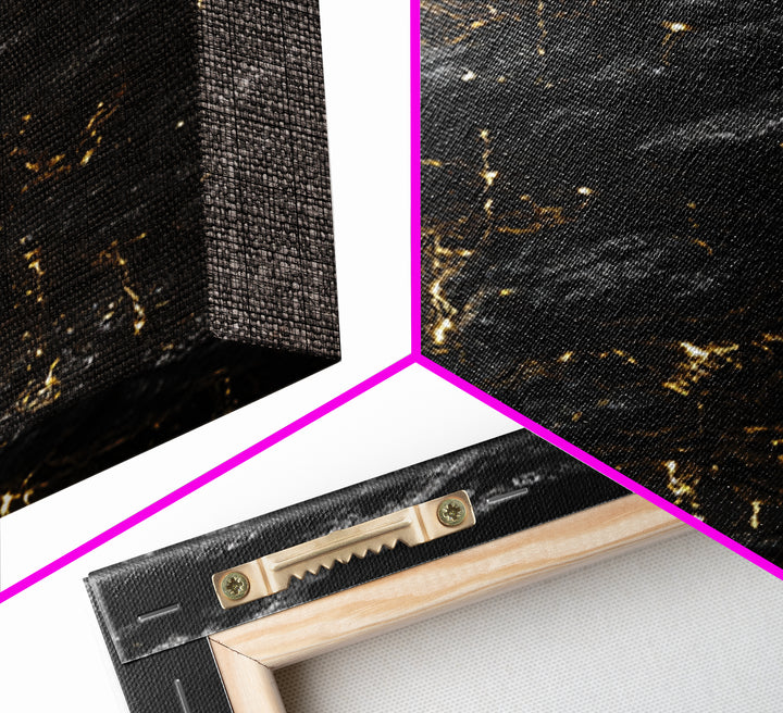 Molten Rock Flow Gold Canvas Print, Abstract Lava Inspired Artwork On Canvas, Real Wood Frame Wall Décor, Dramatic Earth Element Art