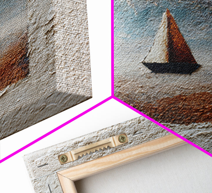 Tiny Sailboat under Open Sky Framed Canvas Print, Minimalist Art, Gallery Decor, Living Room Decor, Fine Art, Minimal, MIN-1x1-62