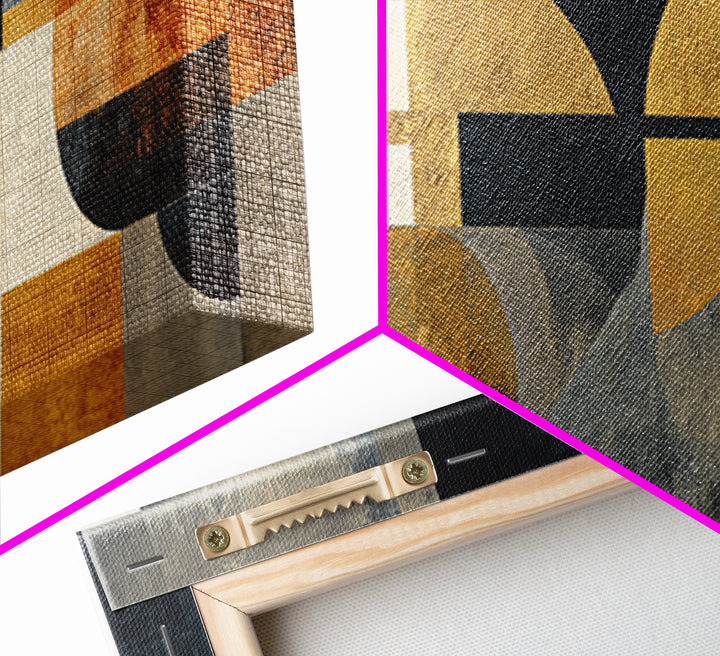 Single Gold Line Curve on Charcoal Framed Canvas Print, Minimalist Art, Abstract Art, Living Room Decor, Fine Art, Minimal, MIN-2x1-85