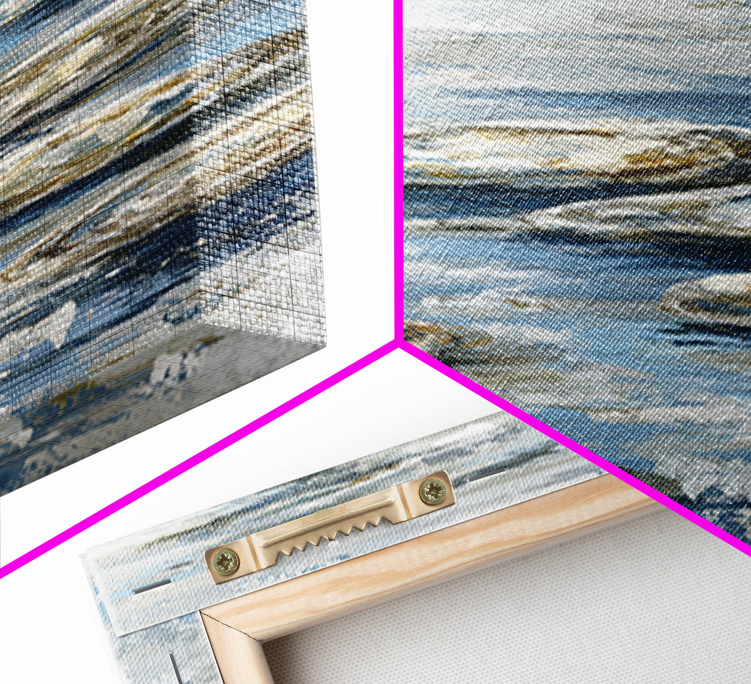 Oyster Shells with Pearly Highlights Canvas Print, Marine Life Art, Surf Poster, Living Room Decor, Fine Art, Marine, MLA-1x3-10
