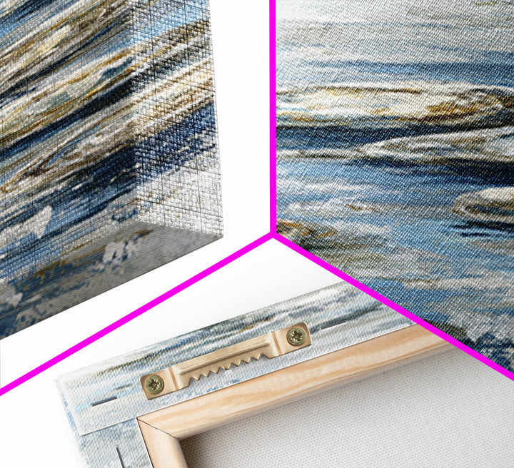 Oyster Shells with Pearly Highlights Canvas Print, Marine Life Art, Surf Poster, Living Room Decor, Fine Art, Marine, MLA-1x3-10