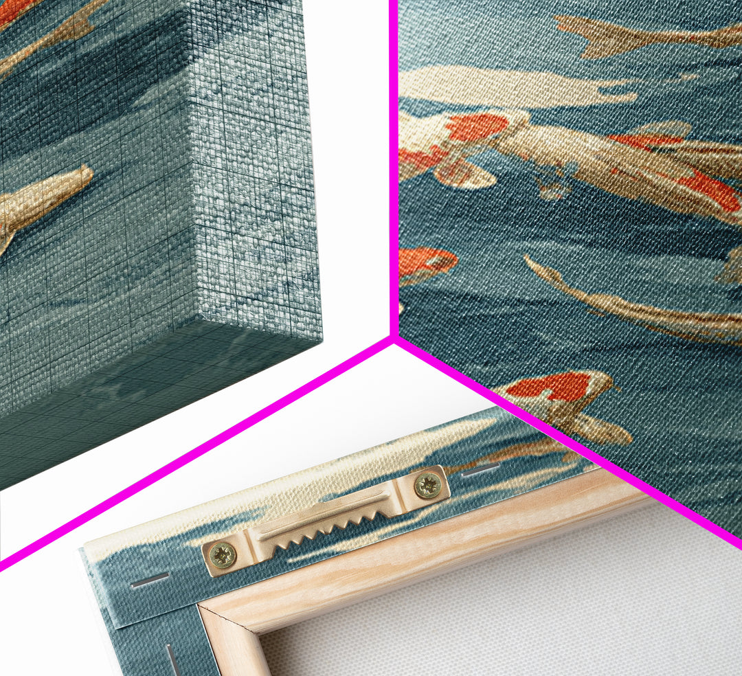 Koi Like Marine Fish Framed Canvas Print, Marine Life Art, Coastal Art, Living Room Decor, Fine Art, Marine, Ocean Prints, MLA-2x3-24