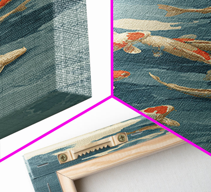 Koi Like Marine Fish Framed Canvas Print, Marine Life Art, Coastal Art, Living Room Decor, Fine Art, Marine, Ocean Prints, MLA-2x3-24