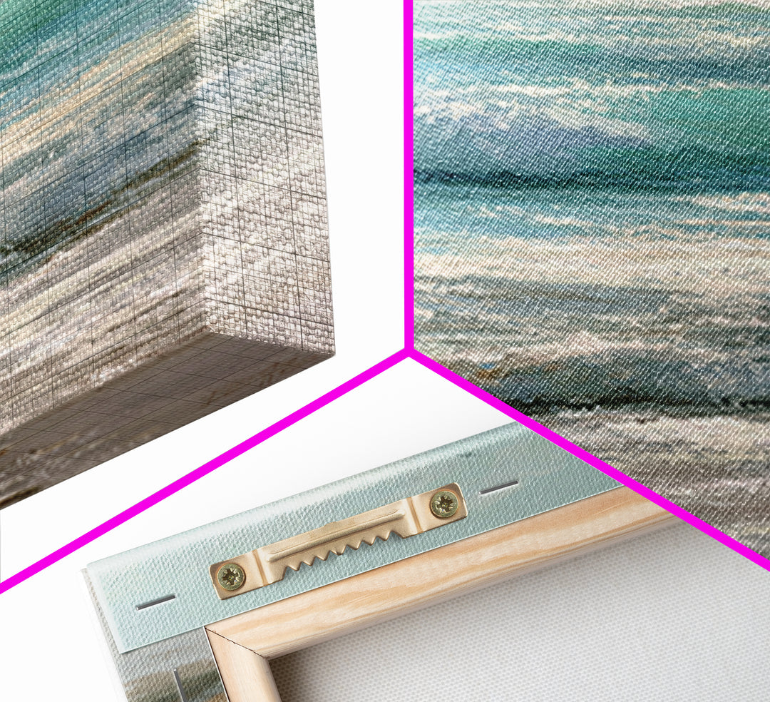 Dolphins Leaping Through Sunlit Waves Framed Canvas Print, Marine Life Art, Ocean Painting, Living Room Decor, Watercolor Art, MLA-2x3-63