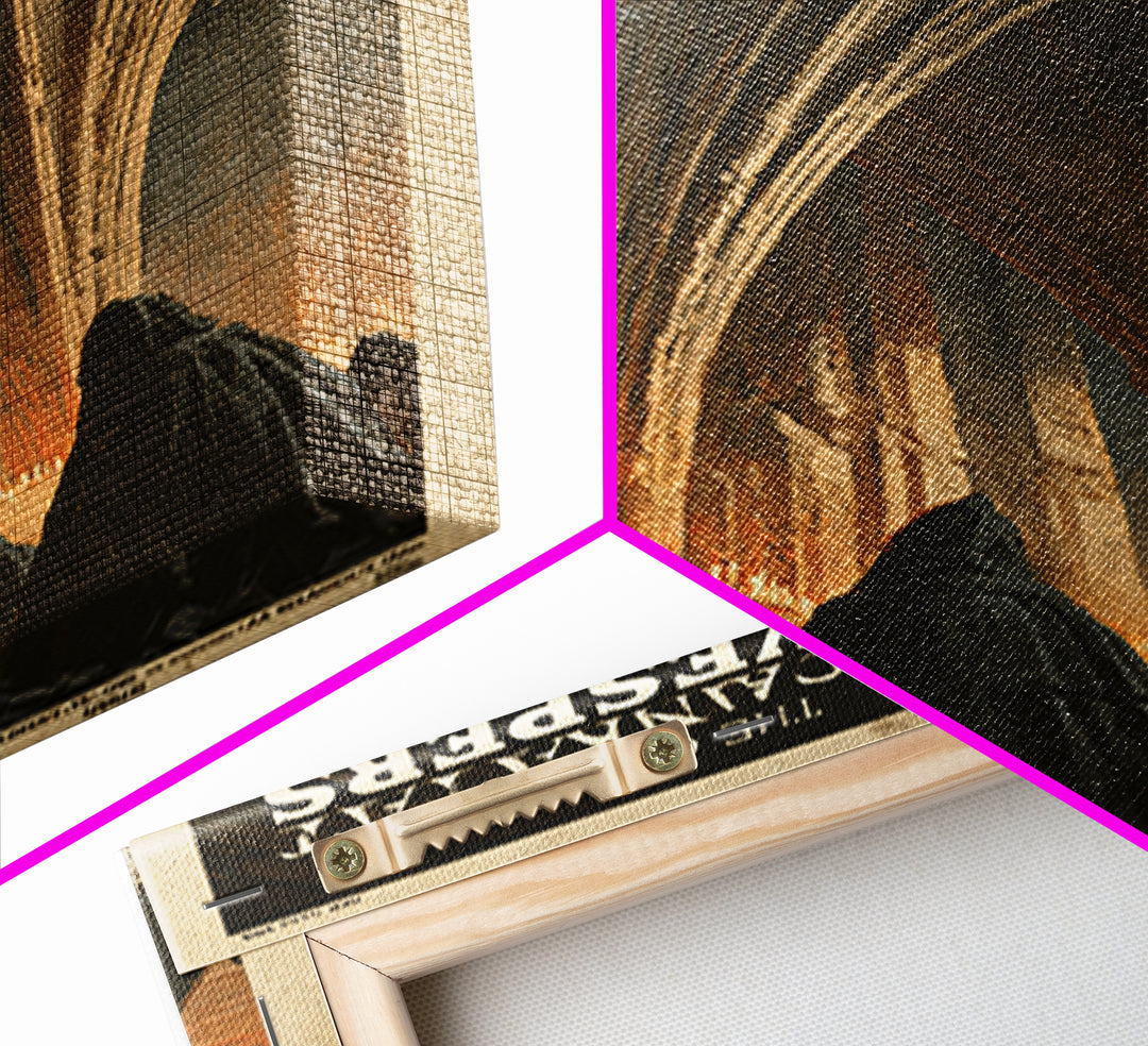 The Cathedral That Sank At Vespers, French Horror Film Poster, Retro Gothic Cinema Art, Vintage Halloween Wall Art, Framed Canvas Print