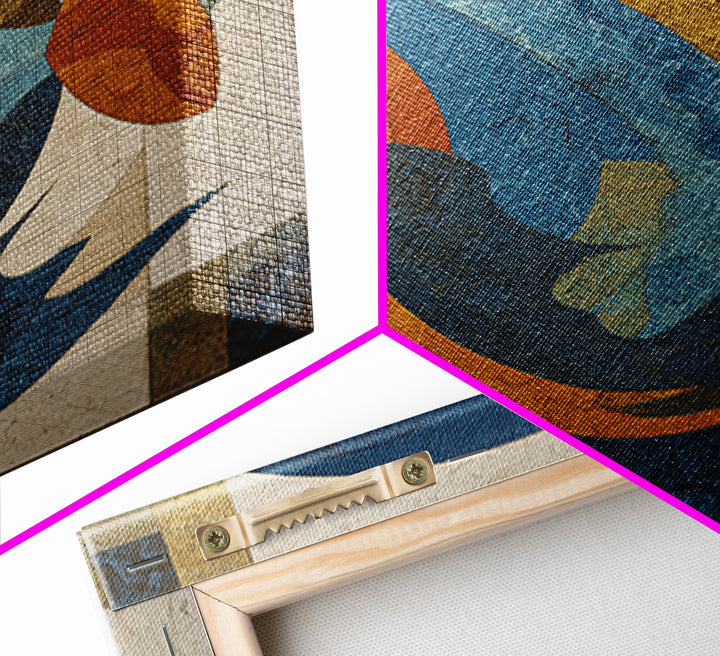 Abstract Fish Shapes Canvas Print, Midcentury Modern Art, Neutral Decor, Living Room Decor, Fine Art, Retro, Home Decor, MMA-1x1-90