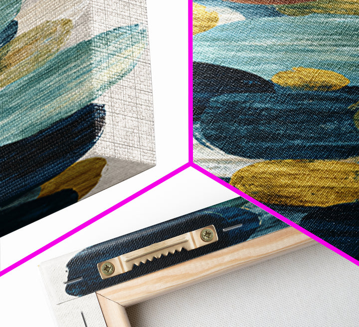 Teal Sofa Era Abstract Pattern Without Furniture Canvas Print, Midcentury Modern Art, Mid Century Modern, Living Room Decor, MMA-1x3-60